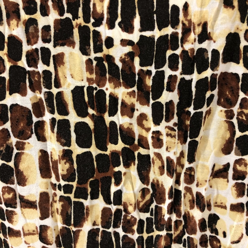 St John Brown Animal Print V-neck Top M - Picture 5 of 8